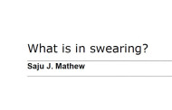 What is in swearing?