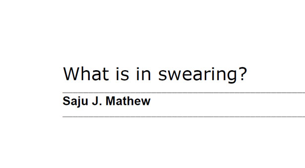 What is in swearing?