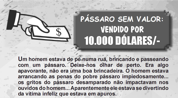 PÁSSARO SEM VALOR– VENDIDO POR 10.000 DÓLARES